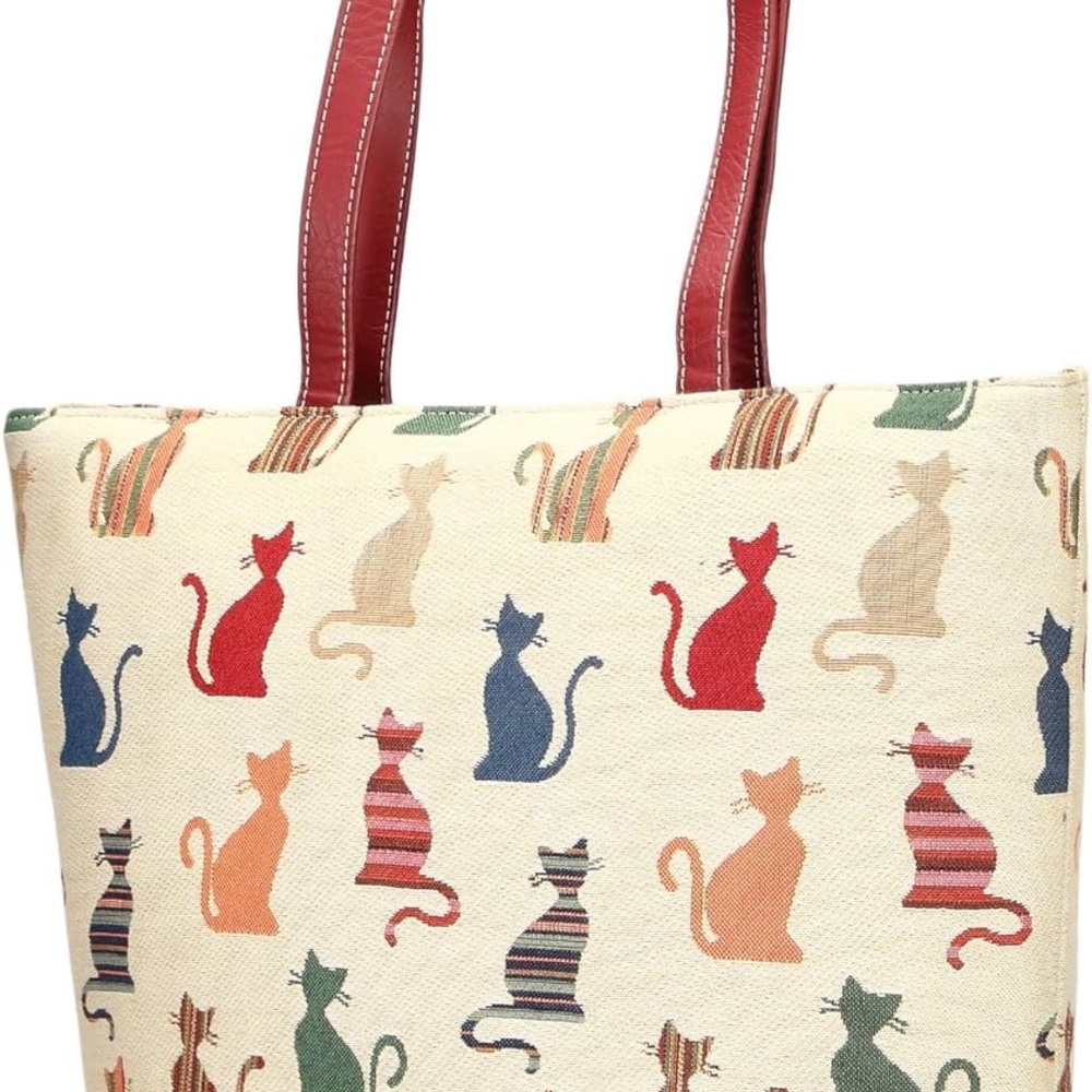 Cat print tapestry  tote signare